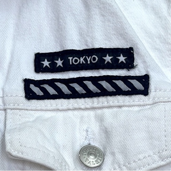 Tokyo Talkies White Patchwork Denim Jacket - Picture 9 of 16